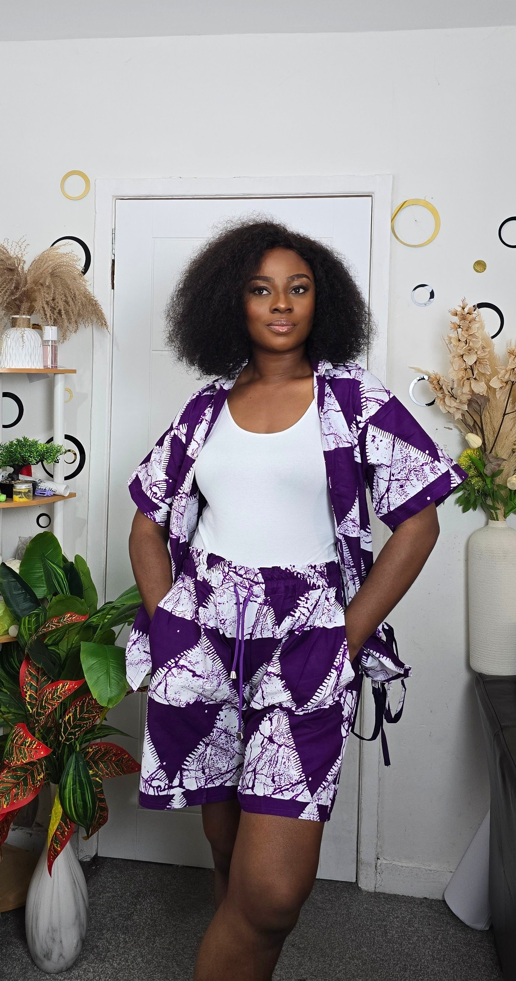 African Print Two-Piece Short