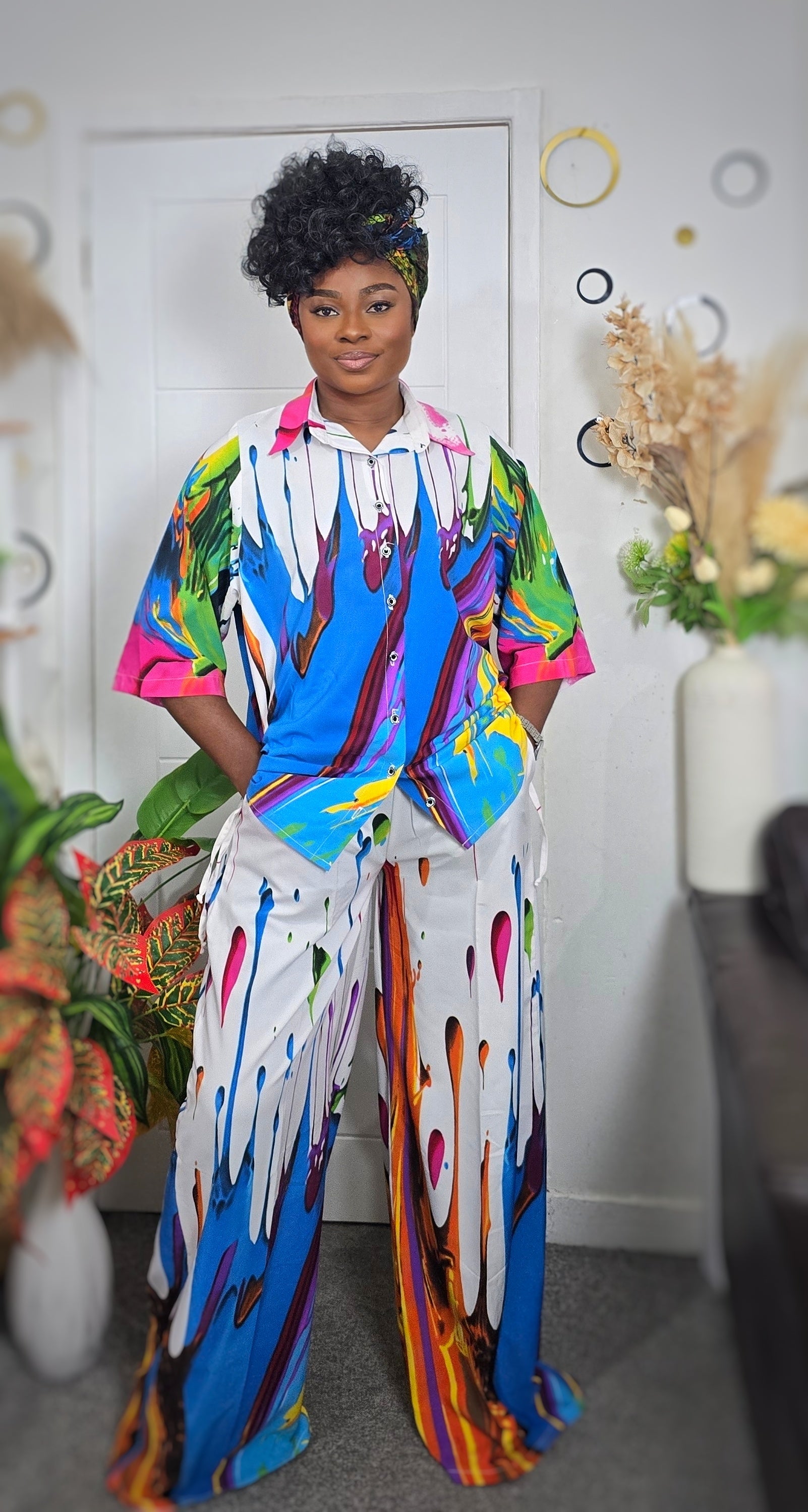 Colourful Paint Splash Two-Piece Set