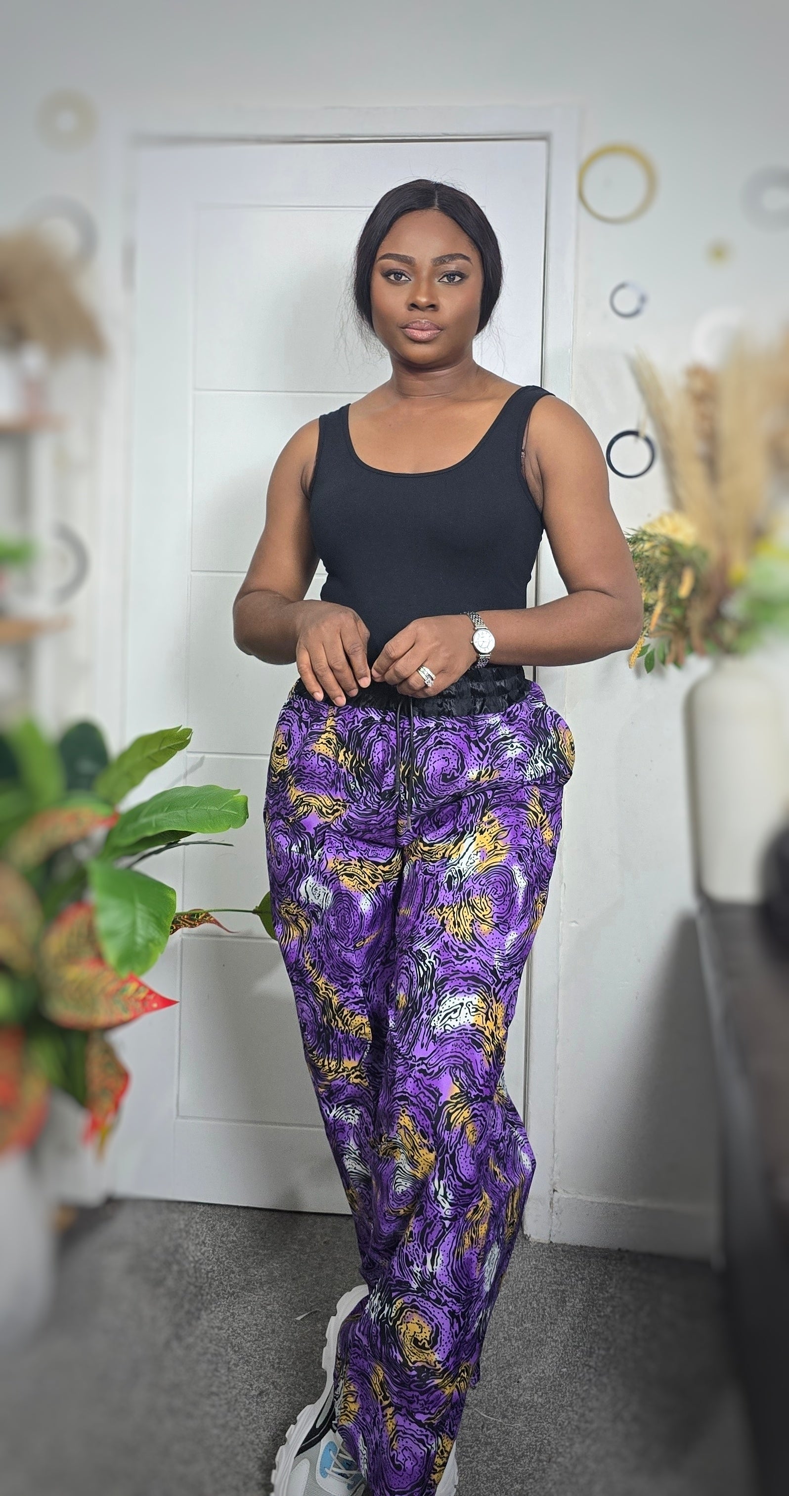 Purple African Print Cargo Pant