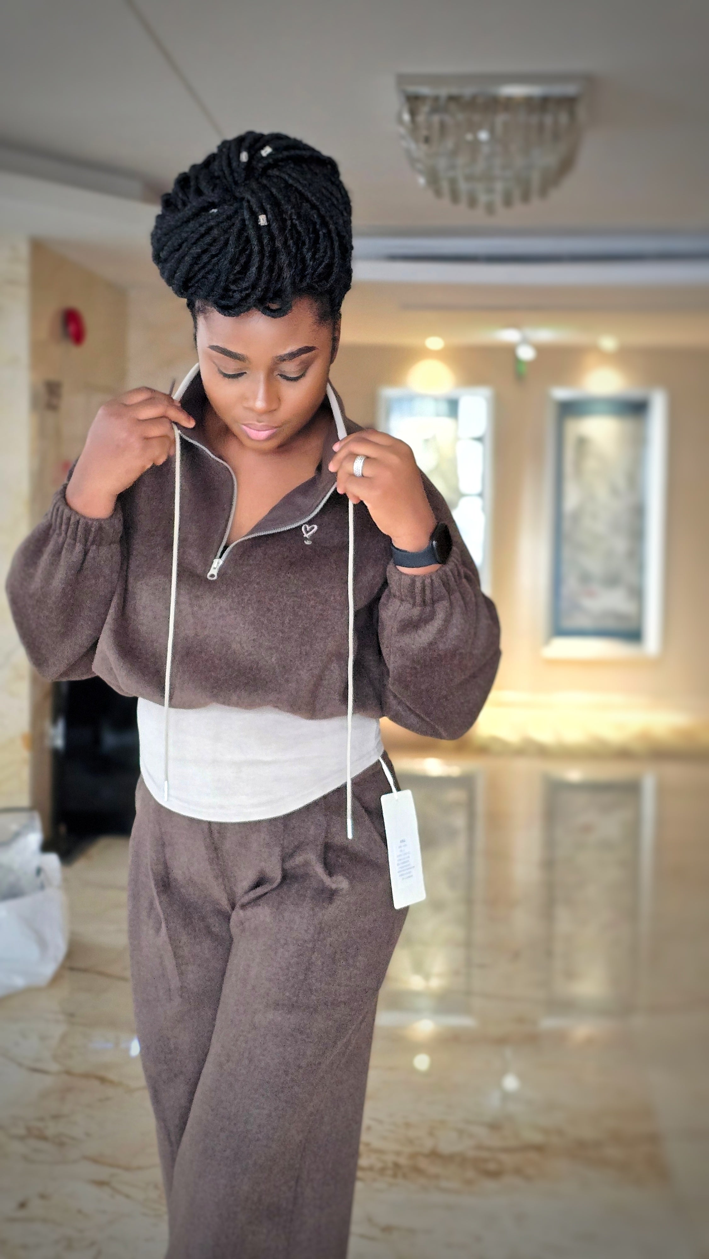 Funnel-Neck Women's Tracksuit Set