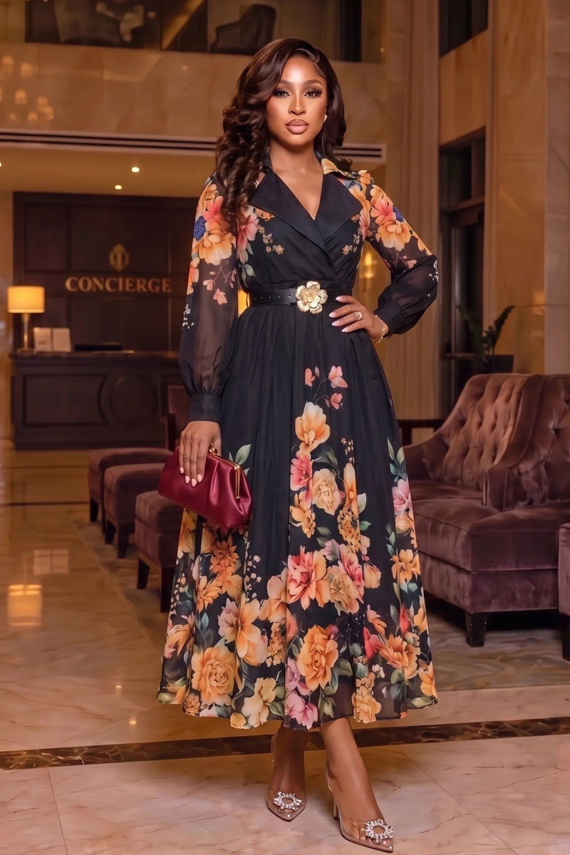 Floral Grace Midi Dress