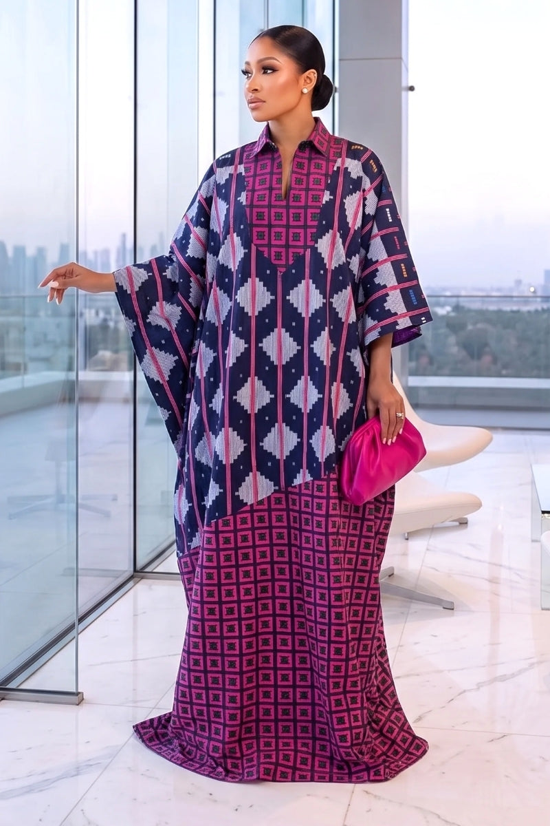 Oma Ankara Boubou Pink
