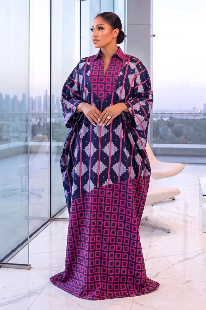 Oma Ankara Boubou Pink
