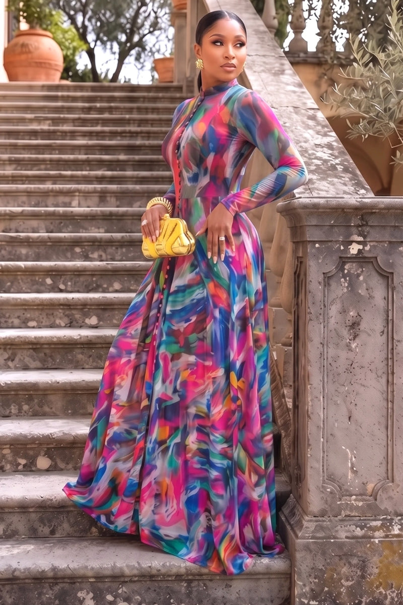 Joan Mesh Maxi Dress