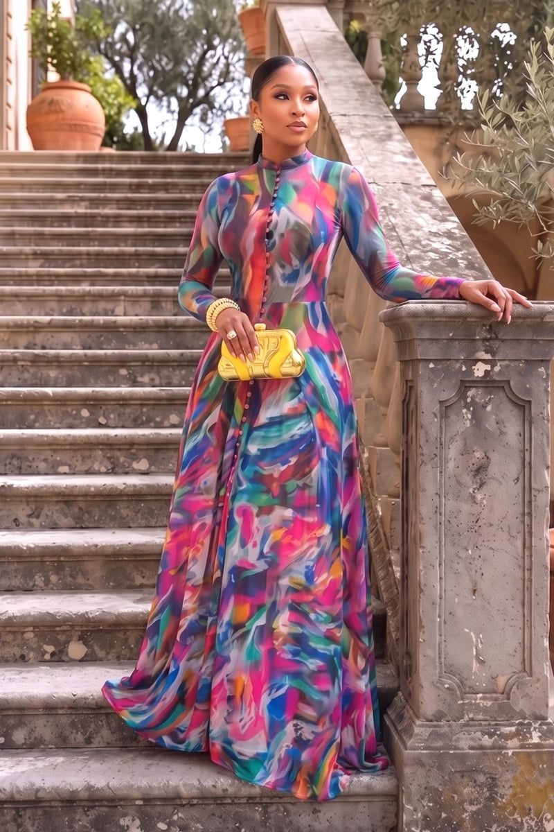Joan Mesh Maxi Dress