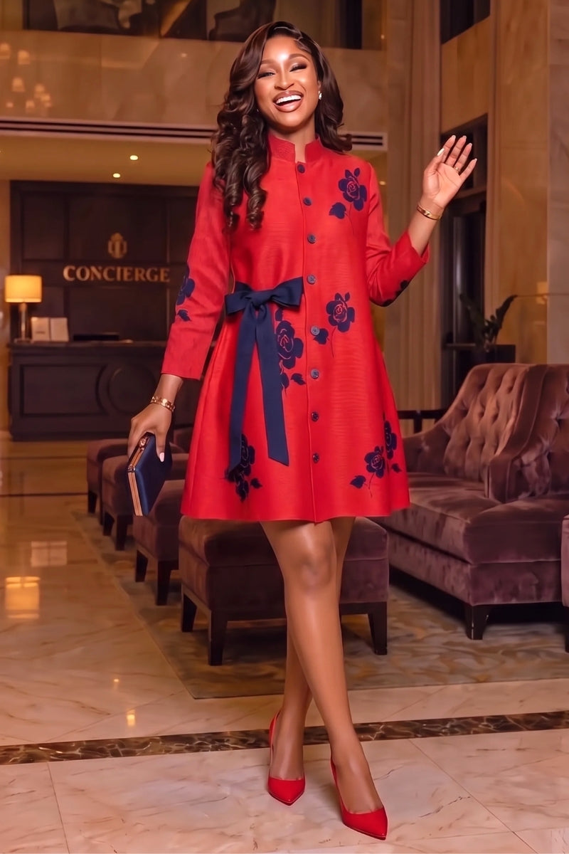 Nini Polka Miyaki Dress Red