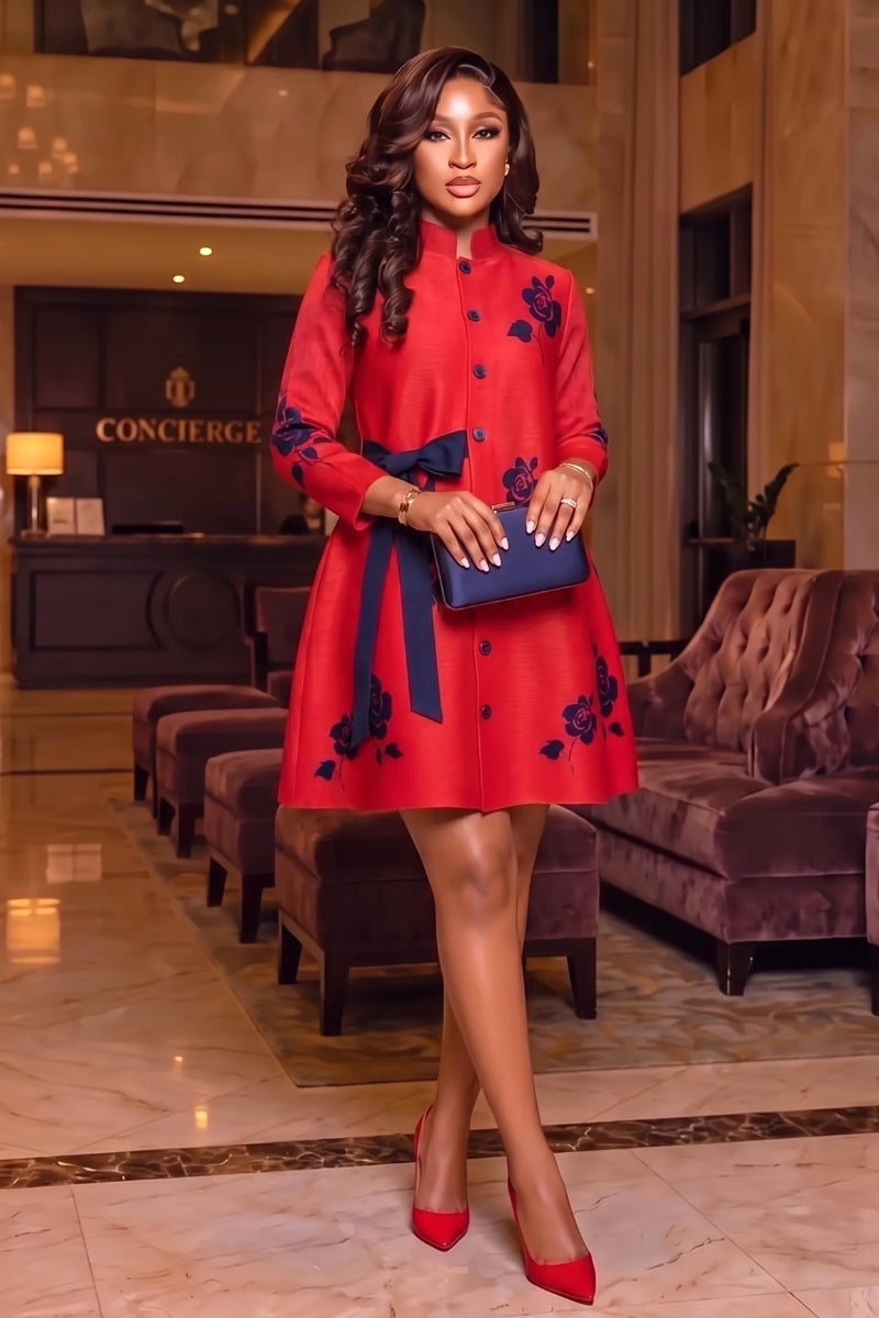 Nini Polka Miyaki Dress Red