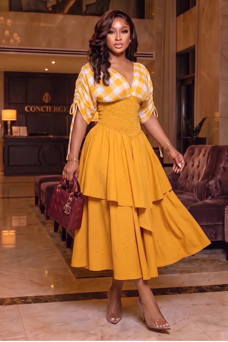 Ruby Layered Midi Dress