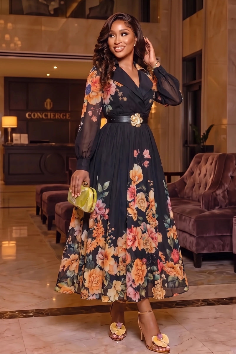 Floral Grace Midi Dress