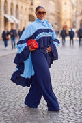 Habiba Ruffle Maxi Set Blue