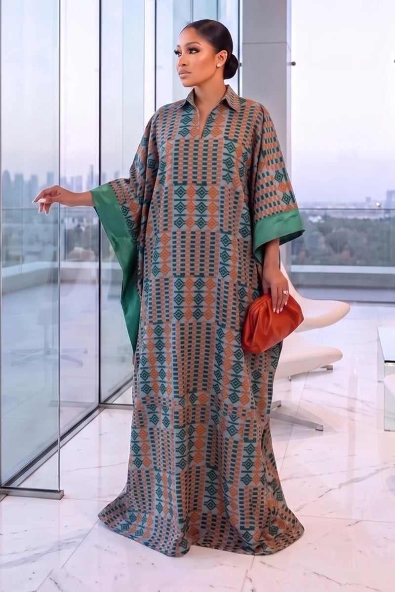 Oma Ankara Boubou Green