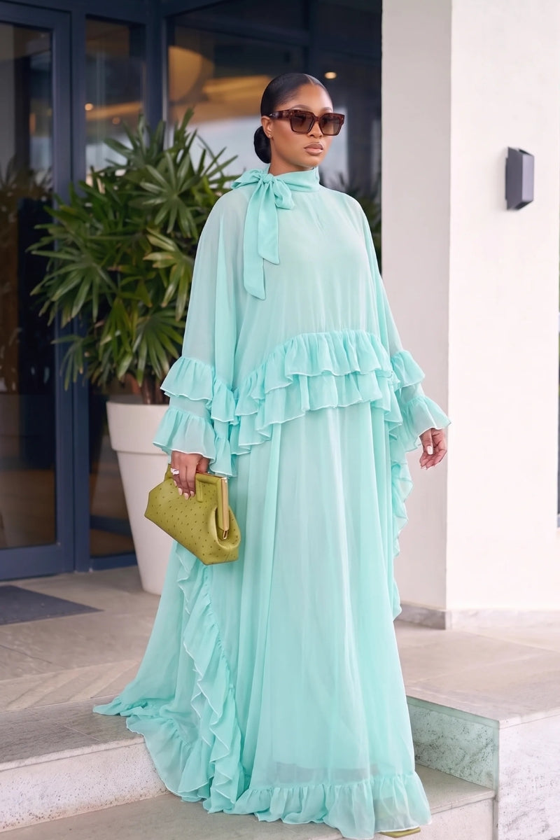 Debbi Ruffle Maxi Dress (Mint)