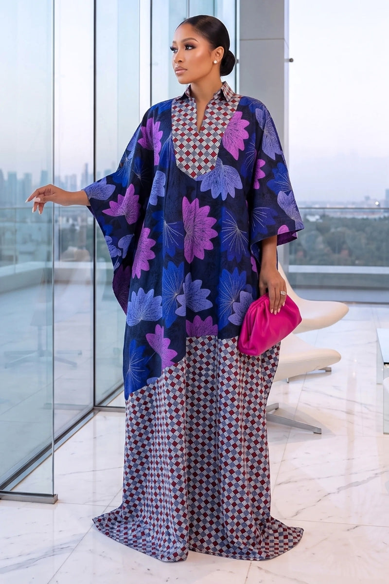 Oma Ankara Boubou Blue