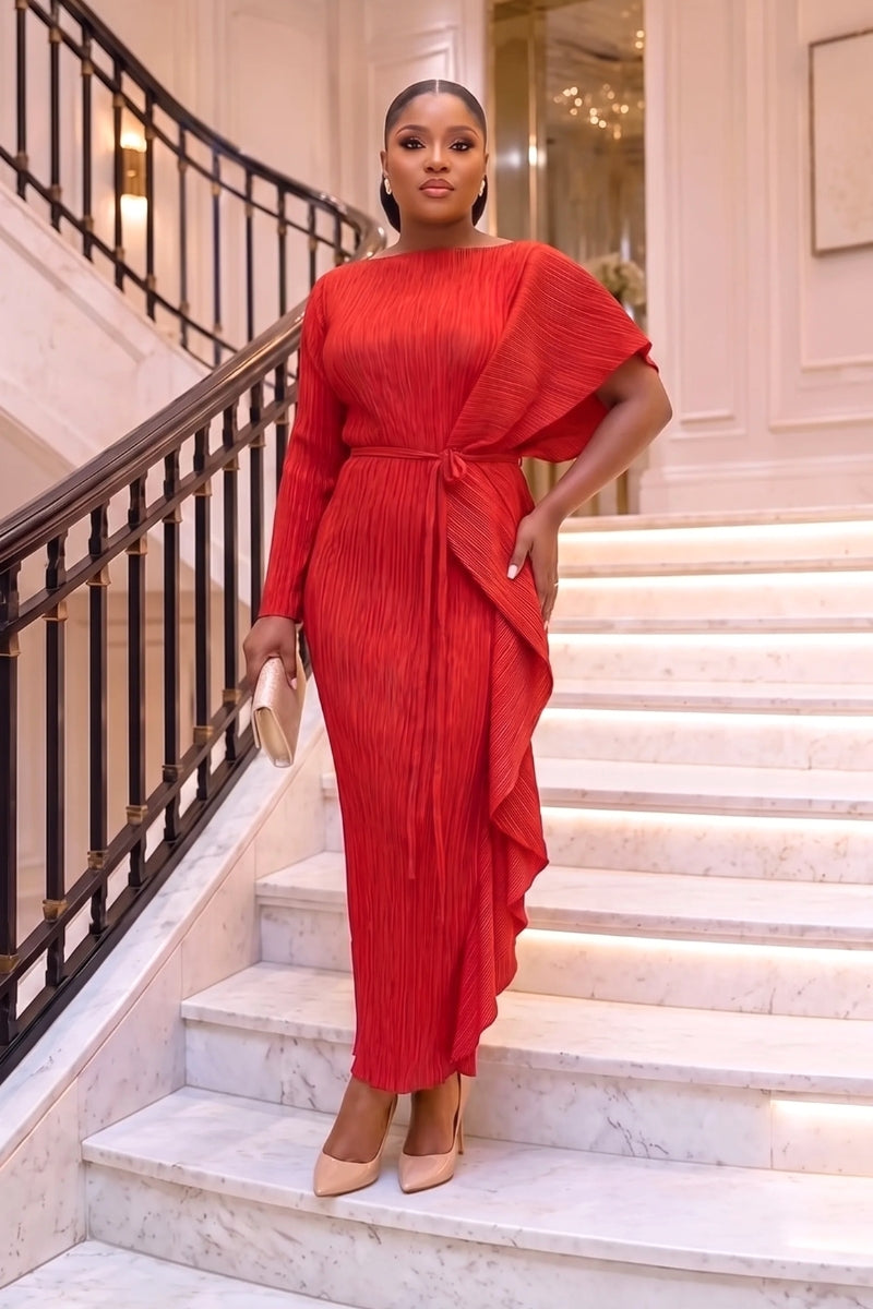 Scarlet Midi Miyaki Dress