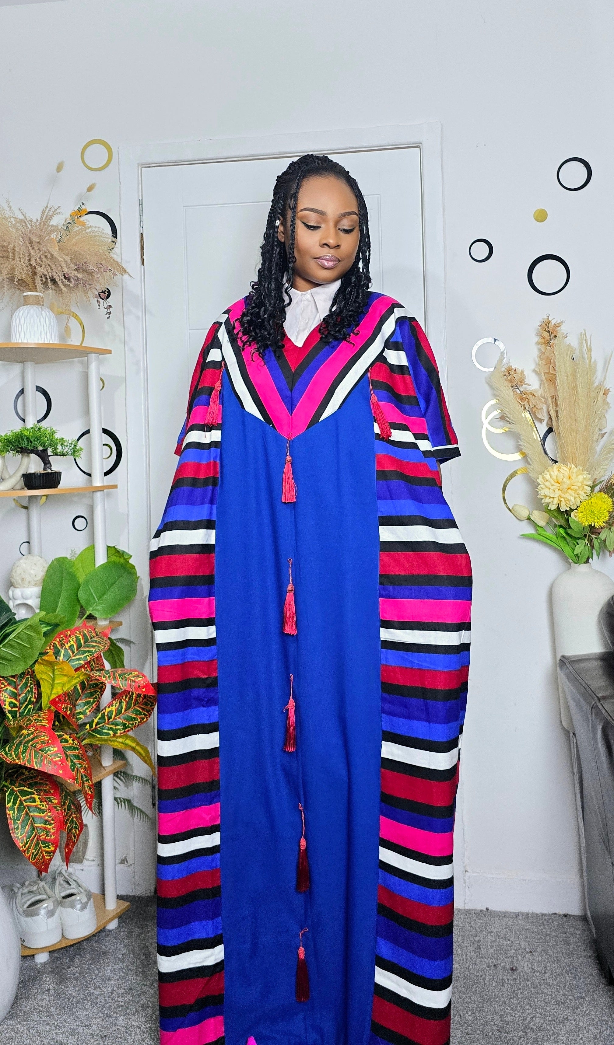 African Print Plain & Pattern Kaftan