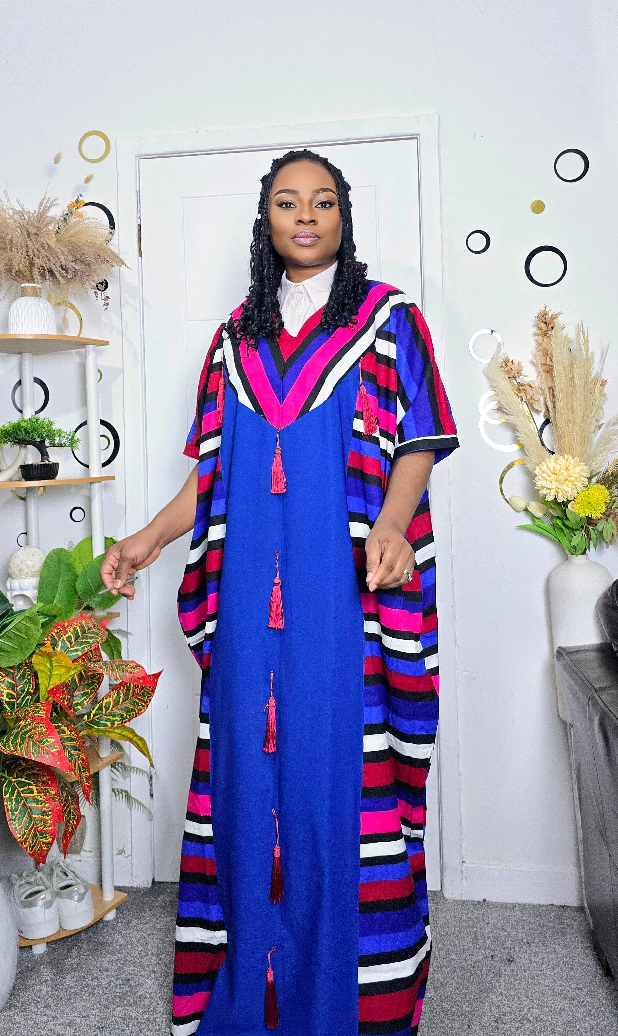 African Print Plain & Pattern Kaftan