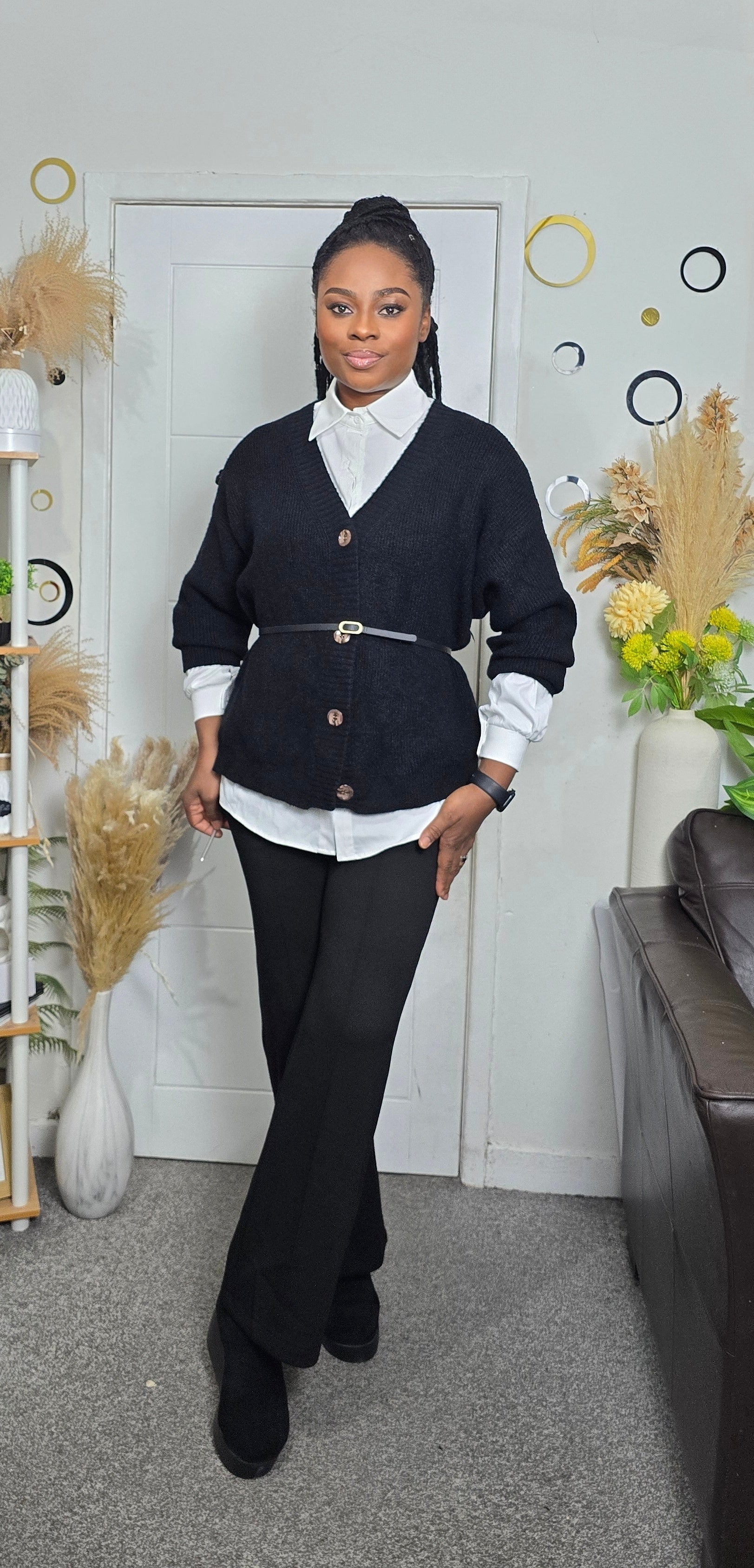 Shirt and Knitted Sweater Set