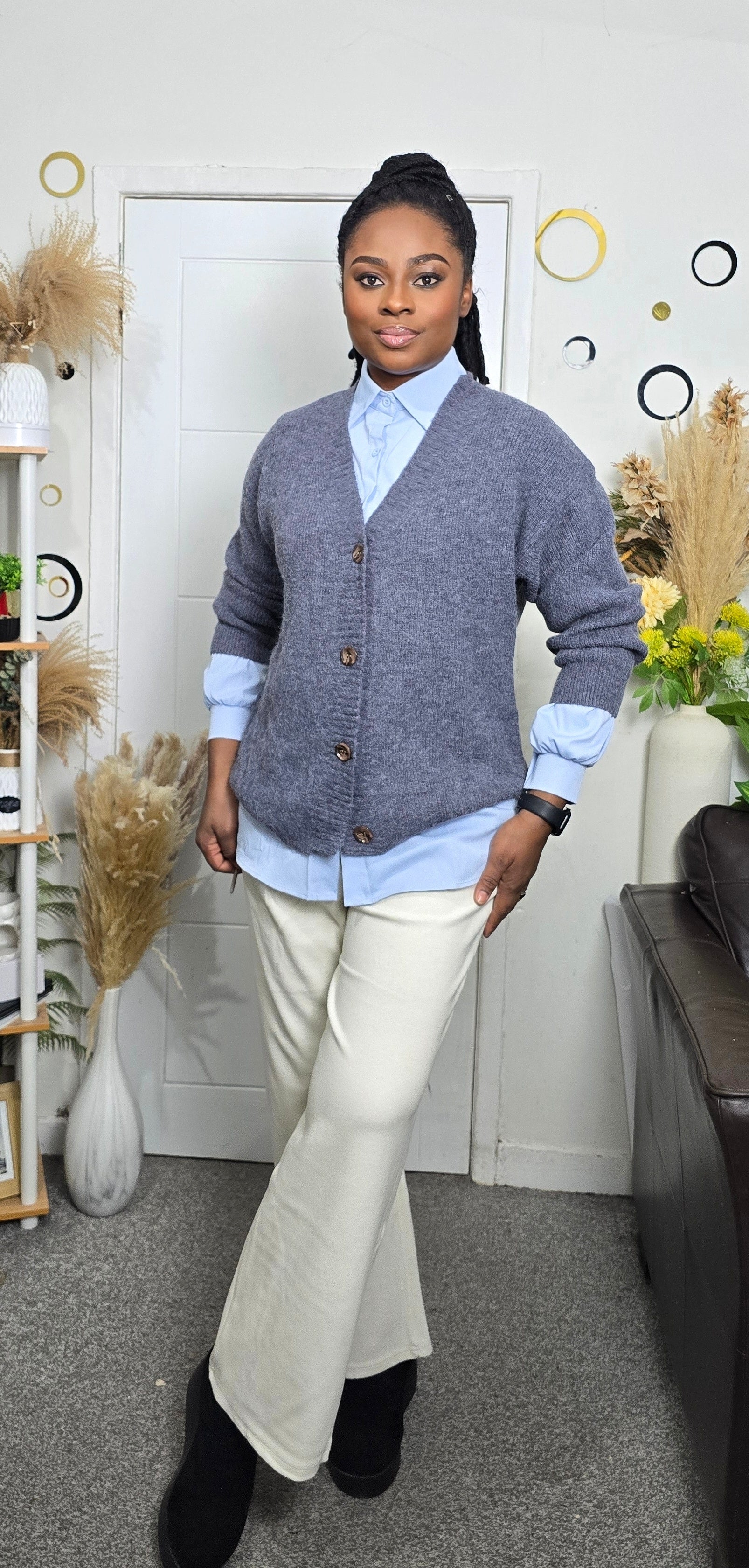 Shirt and Knitted Sweater Set