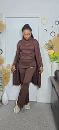 Plain Knitted Three-Piece Set