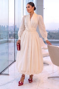 Hilda Bubble Midi Dress ivory