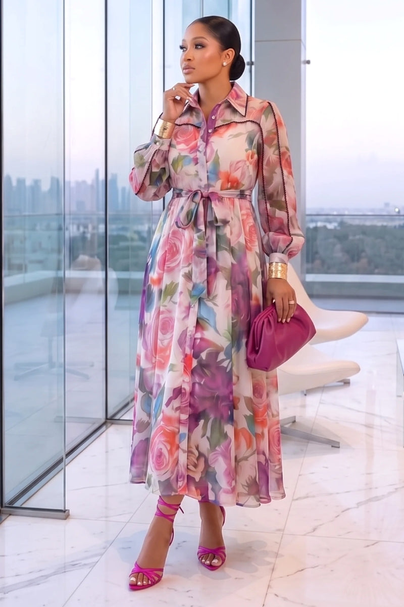 Blush Bloom Midi Dress