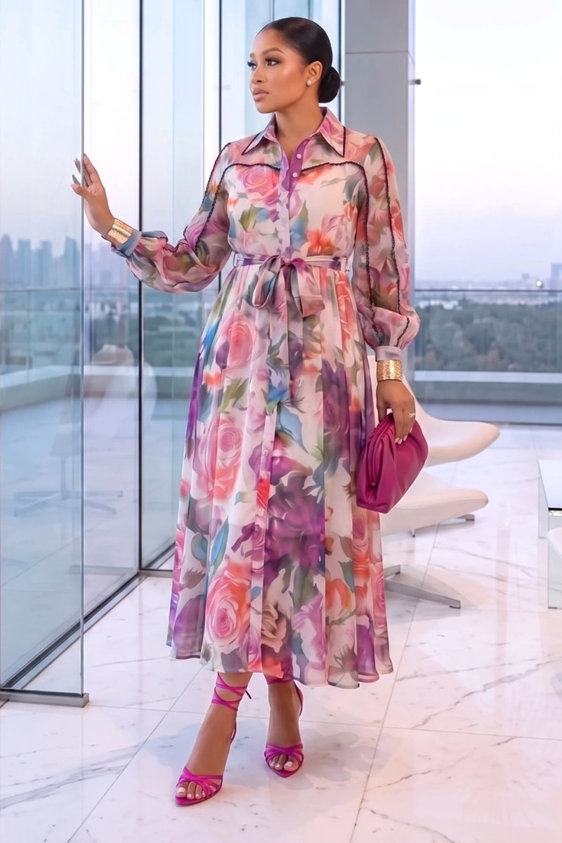 Blush Bloom Midi Dress