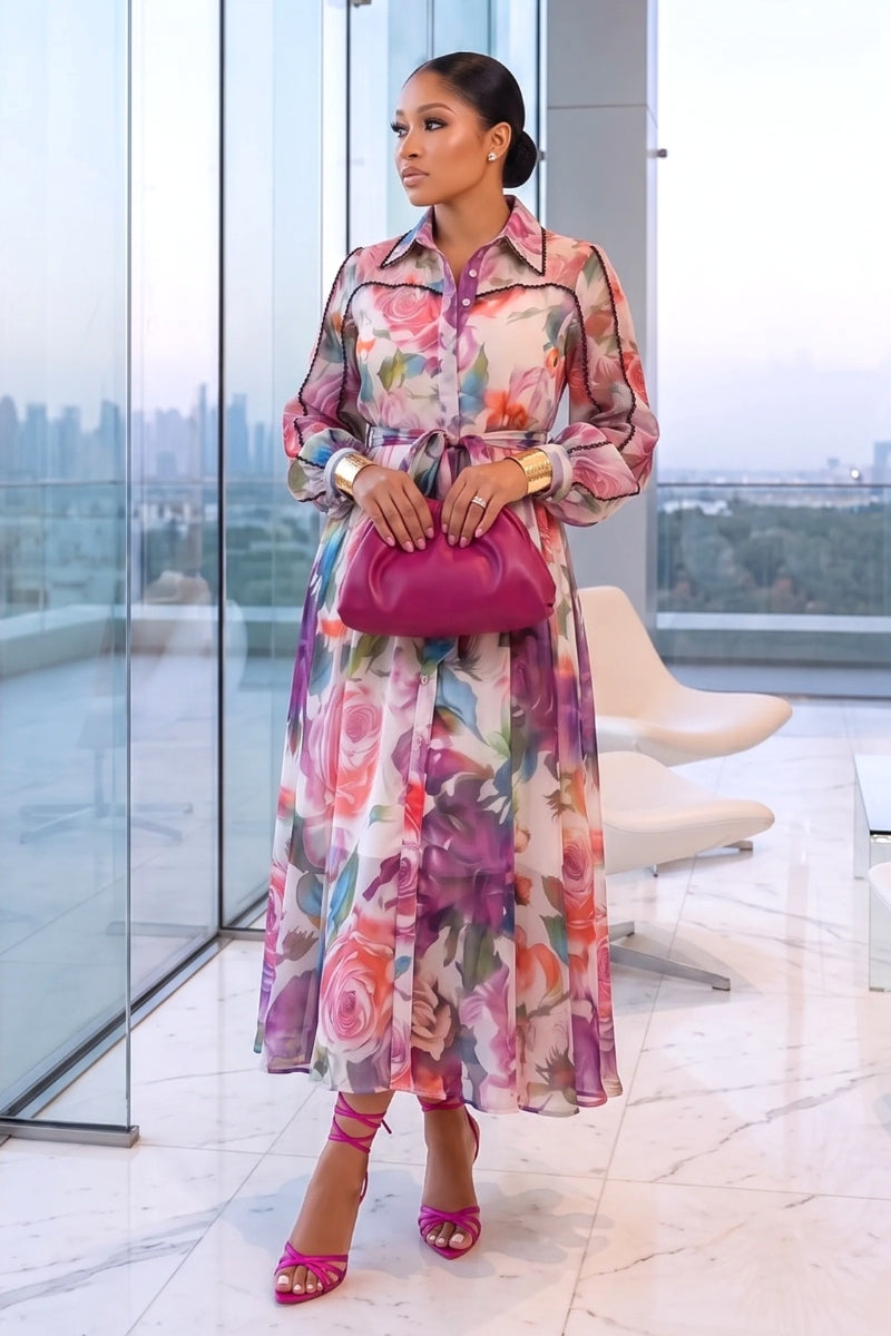Blush Bloom Midi Dress