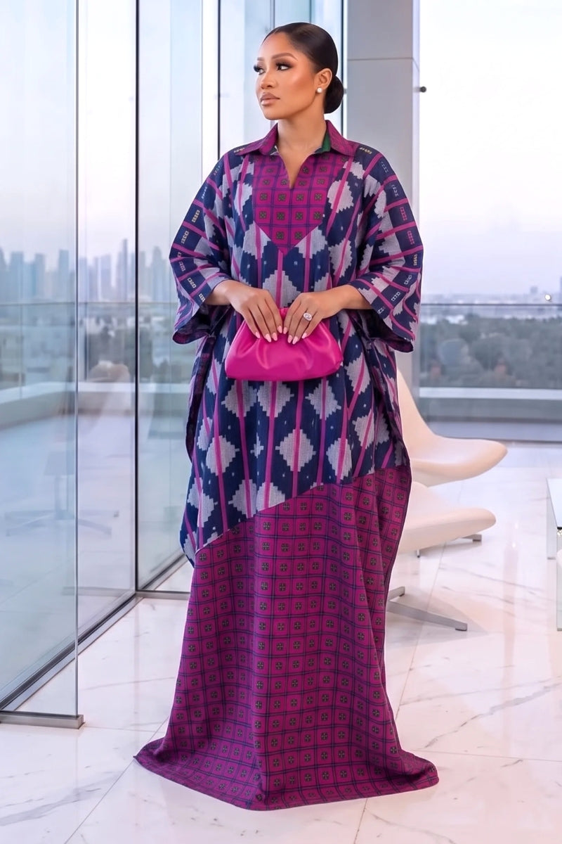Oma Ankara Boubou Pink