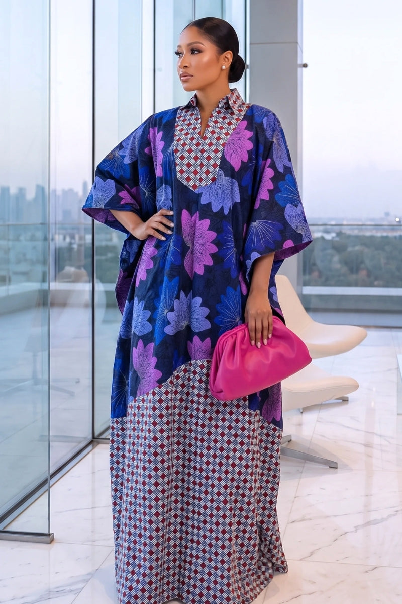 Oma Ankara Boubou Blue