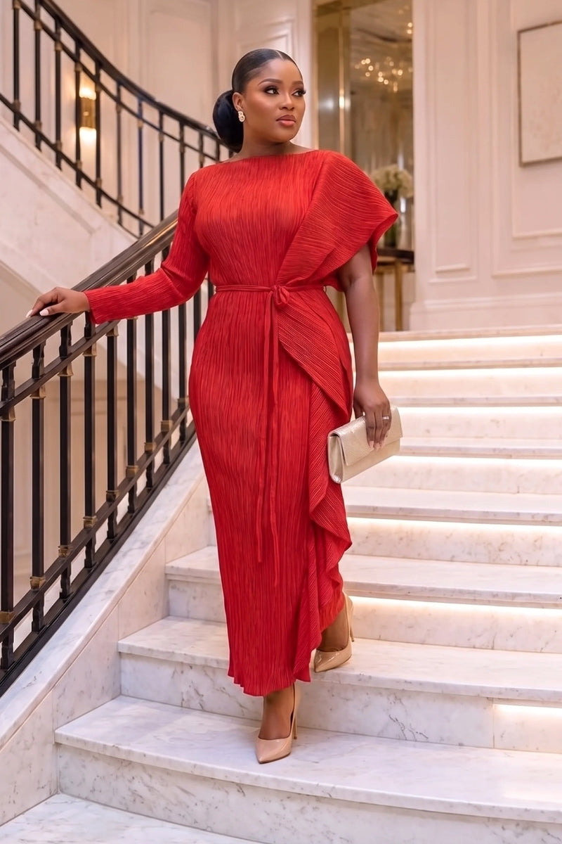 Scarlet Midi Miyaki Dress