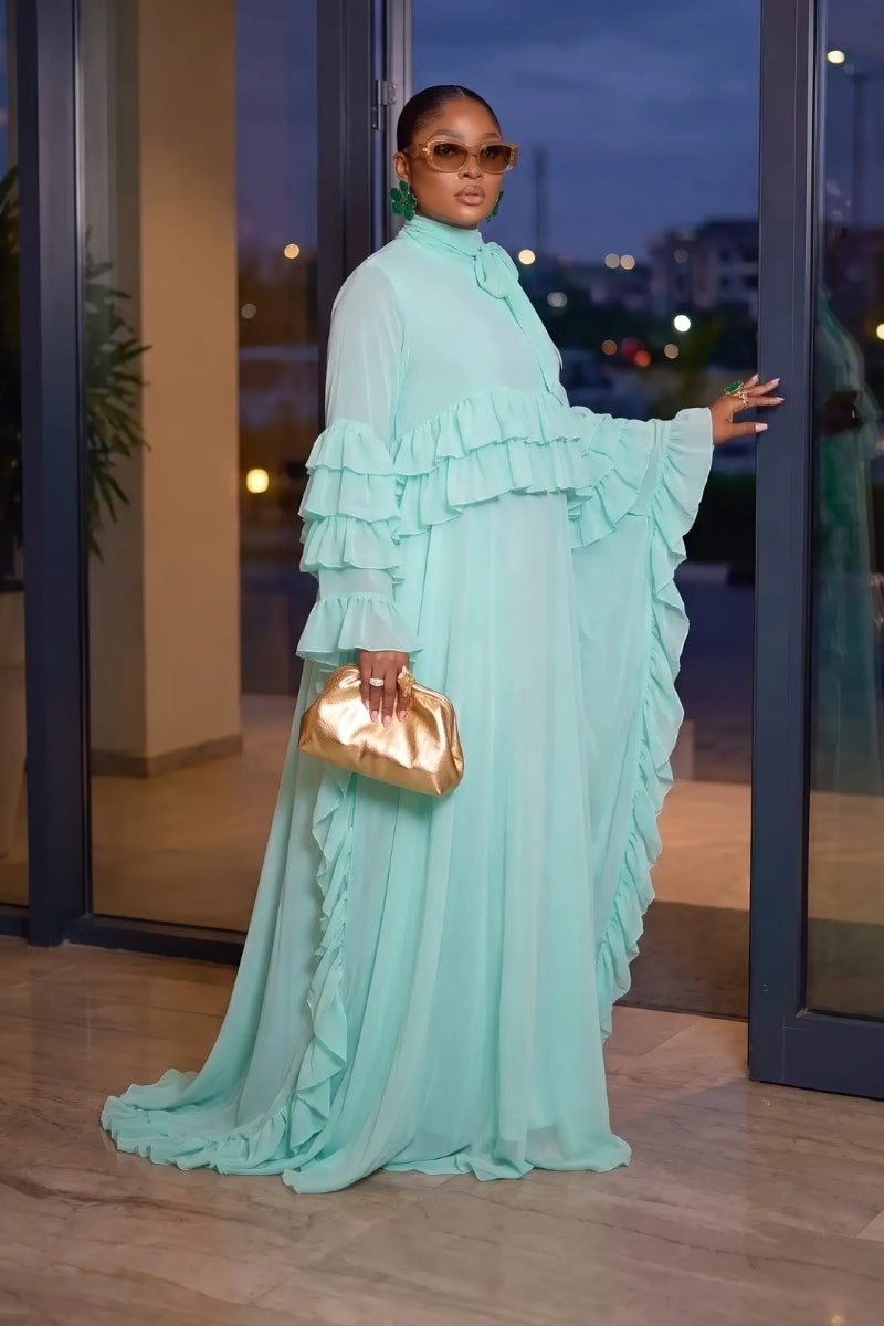 Debbi Ruffle Maxi Dress (Mint)