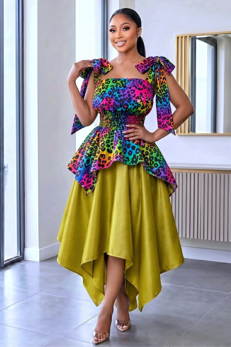 Ikweji Skirt Set Olive Straps