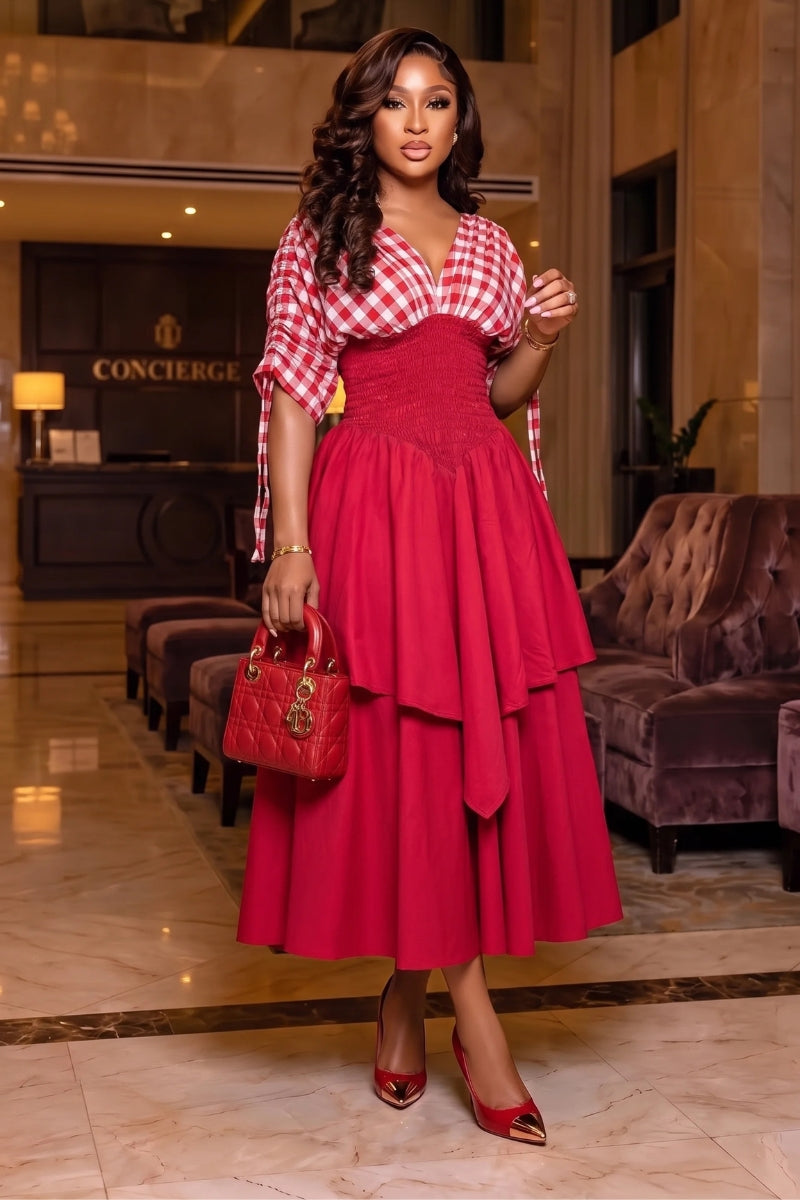 Ruby Layered Midi Dress