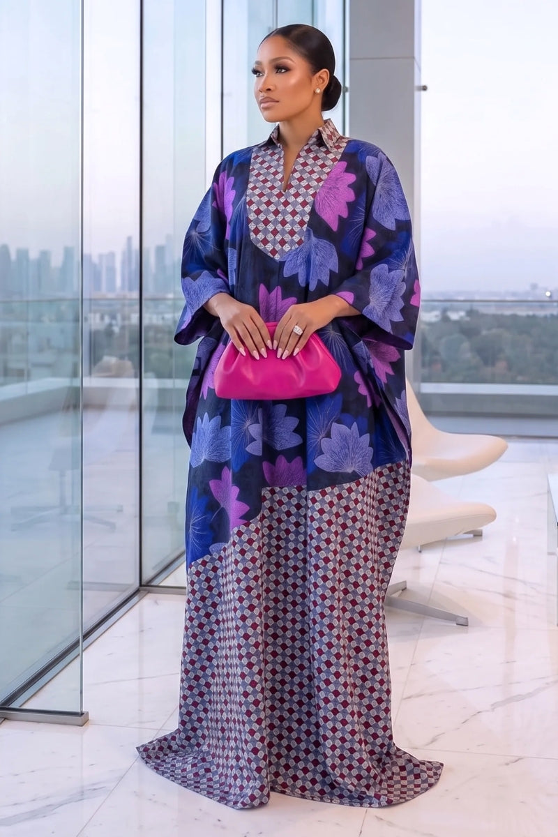 Oma Ankara Boubou Blue