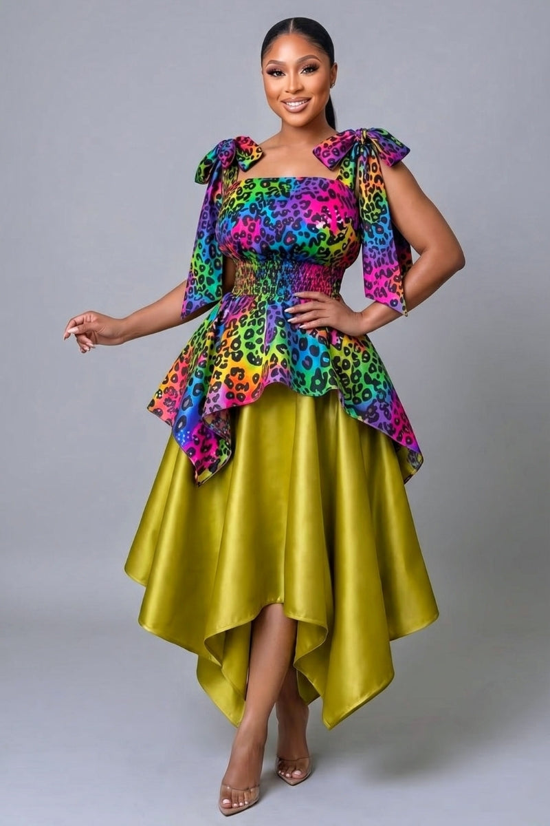 Ikweji Skirt Set Olive Straps