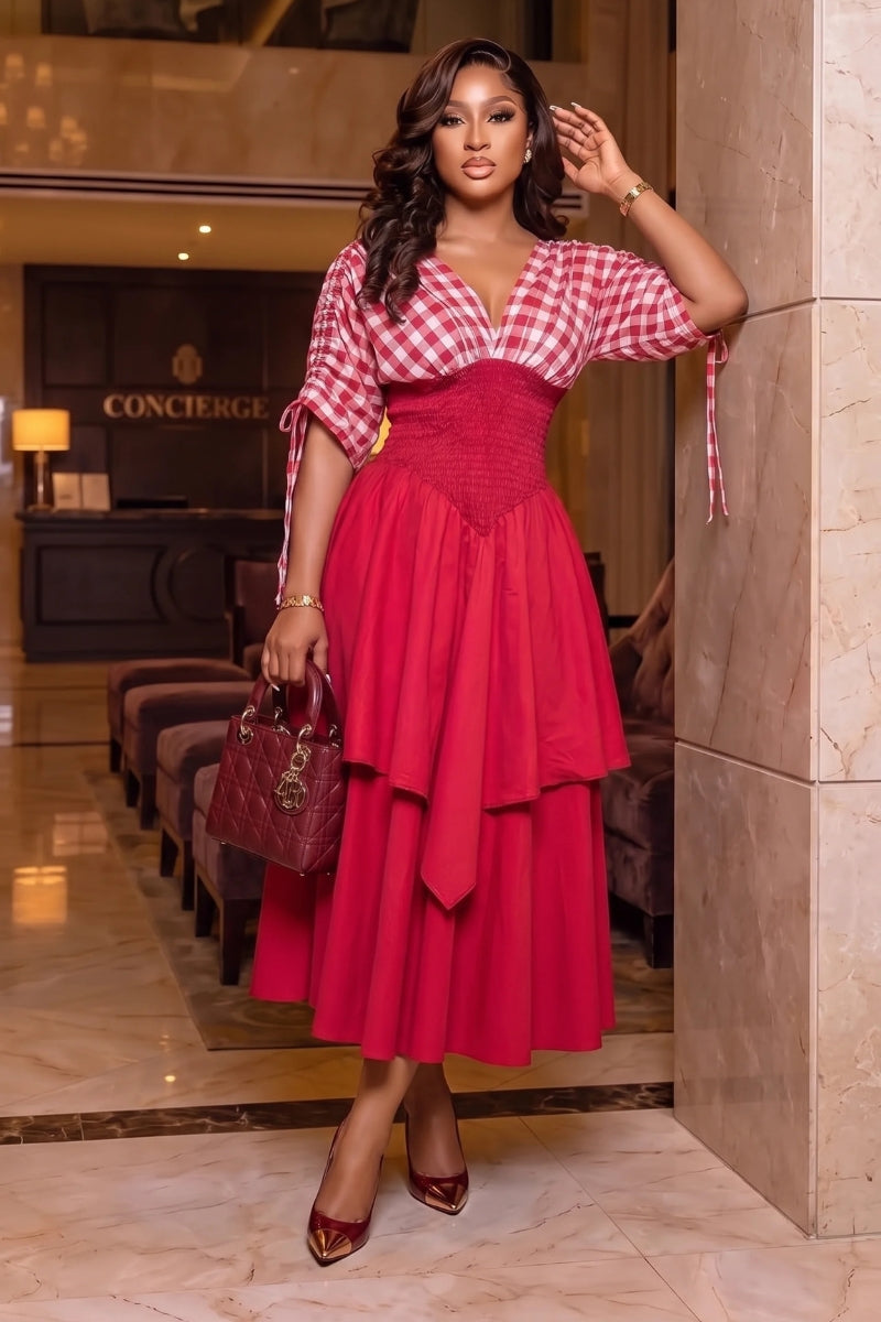 Ruby Layered Midi Dress