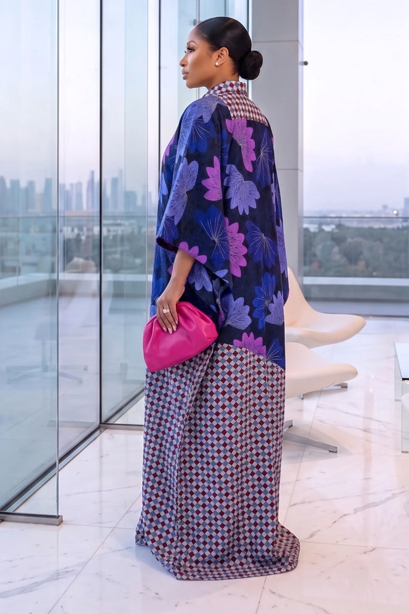 Oma Ankara Boubou Blue