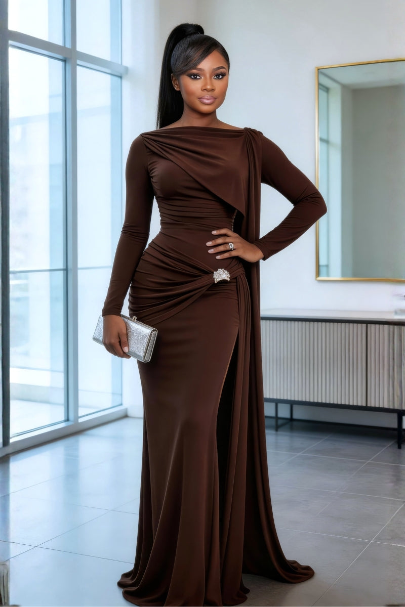 Lea Assymetric Maxi Brown