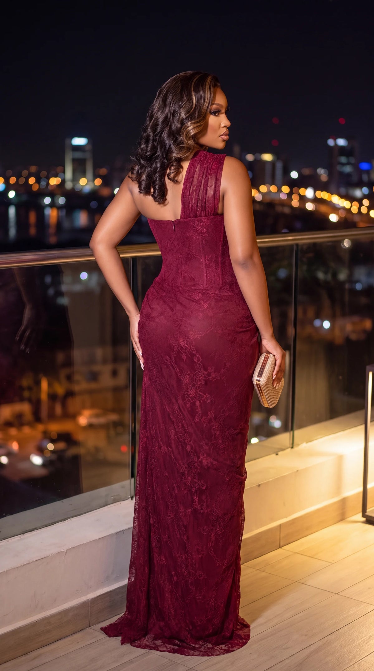 Scarlet Lace Maxi Dress