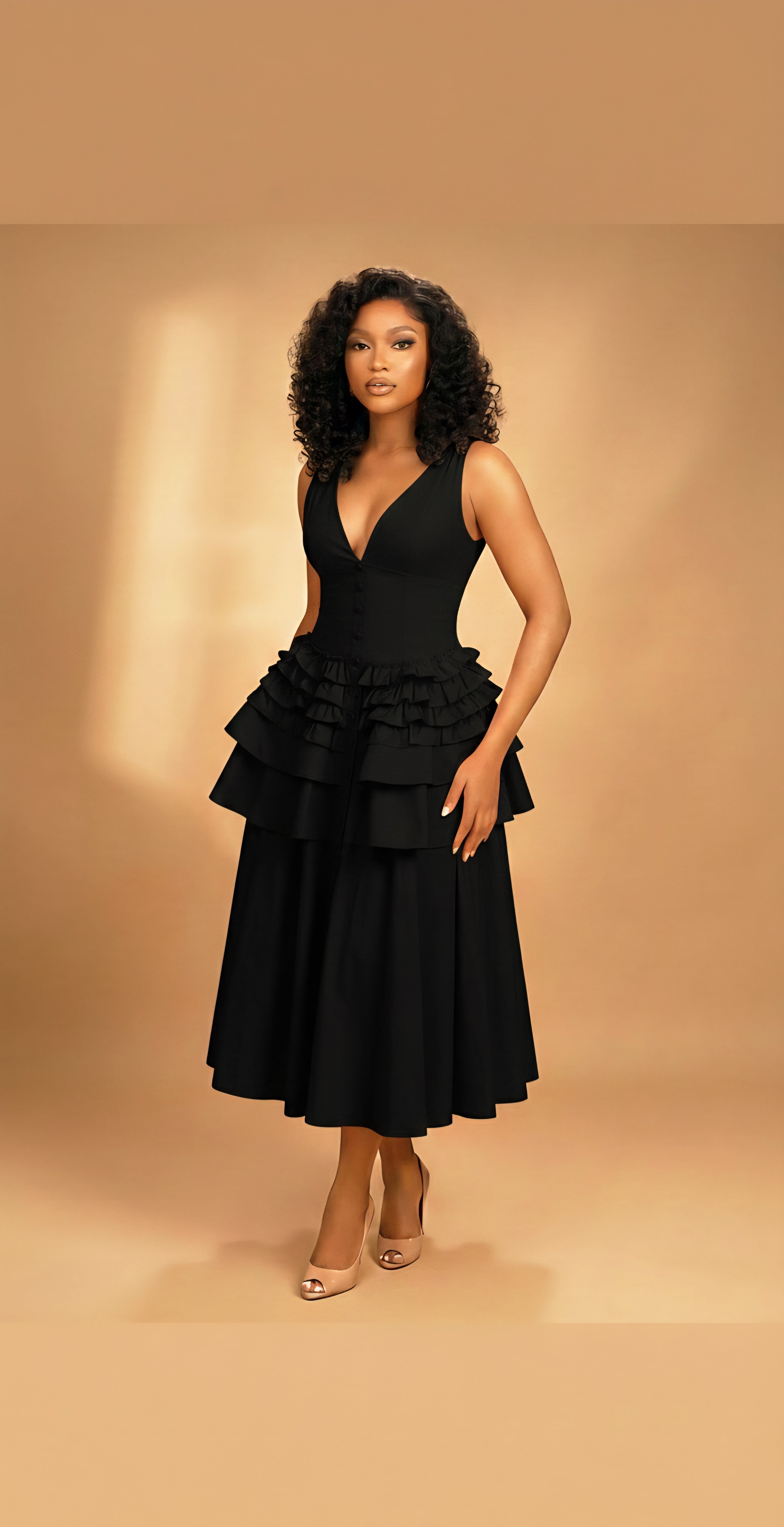 Sleeveless tiered Dress