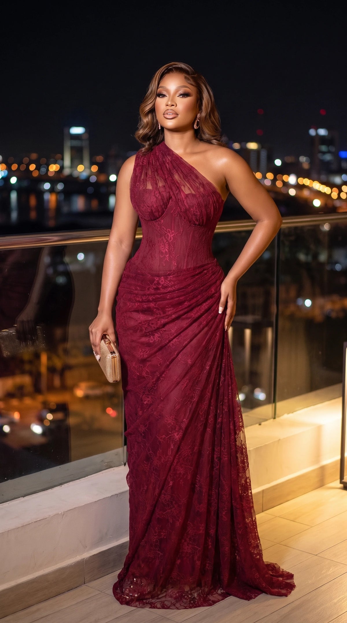 Scarlet Lace Maxi Dress